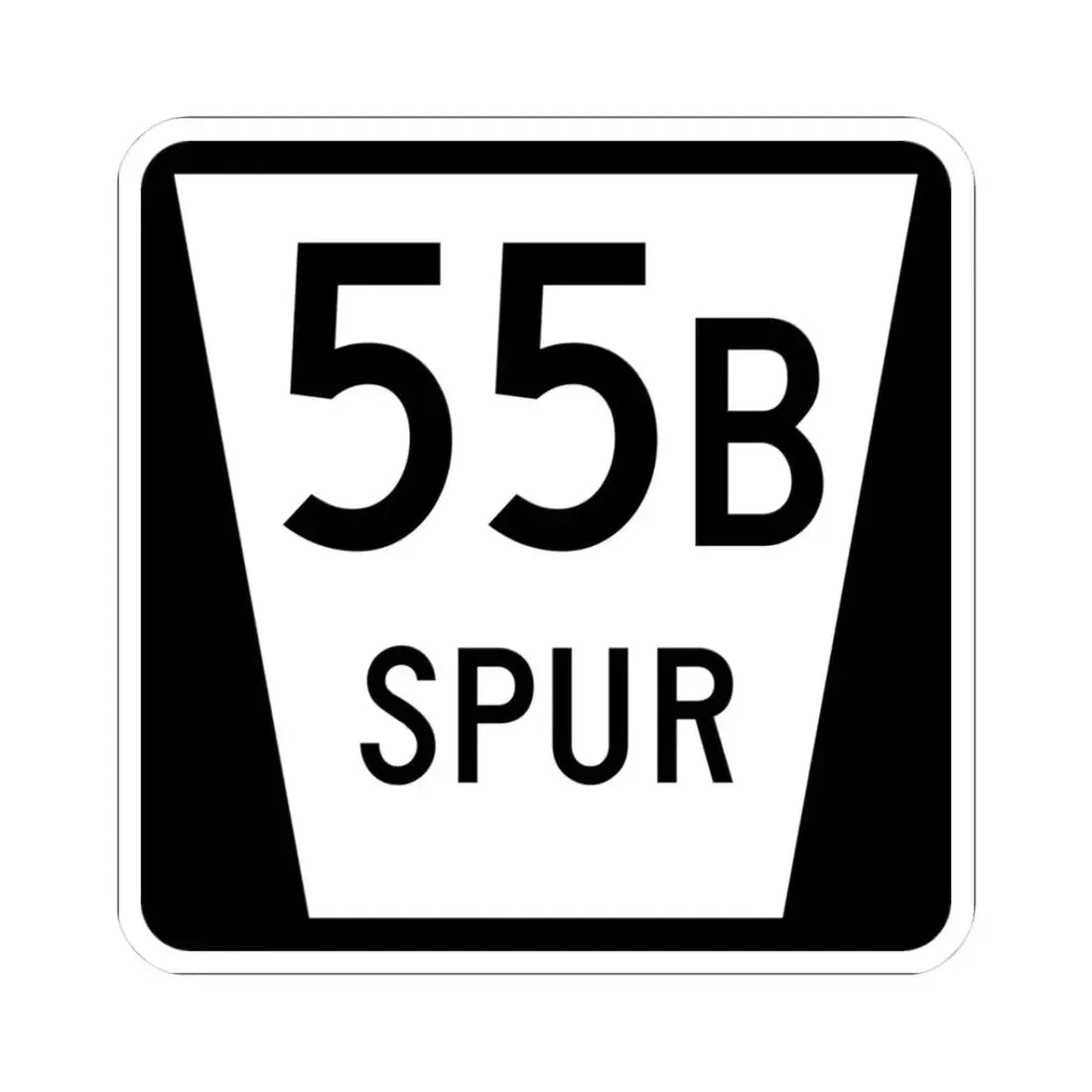 N SPUR 55B (Nebraska) (Road Sign) STICKER Vinyl Kiss-Cut Decal 3 Inch White - The Sticker Space