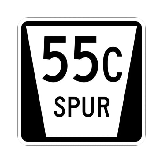 N SPUR 55C (Nebraska) (Road Sign) STICKER Vinyl Kiss-Cut Decal 2 Inch White - The Sticker Space