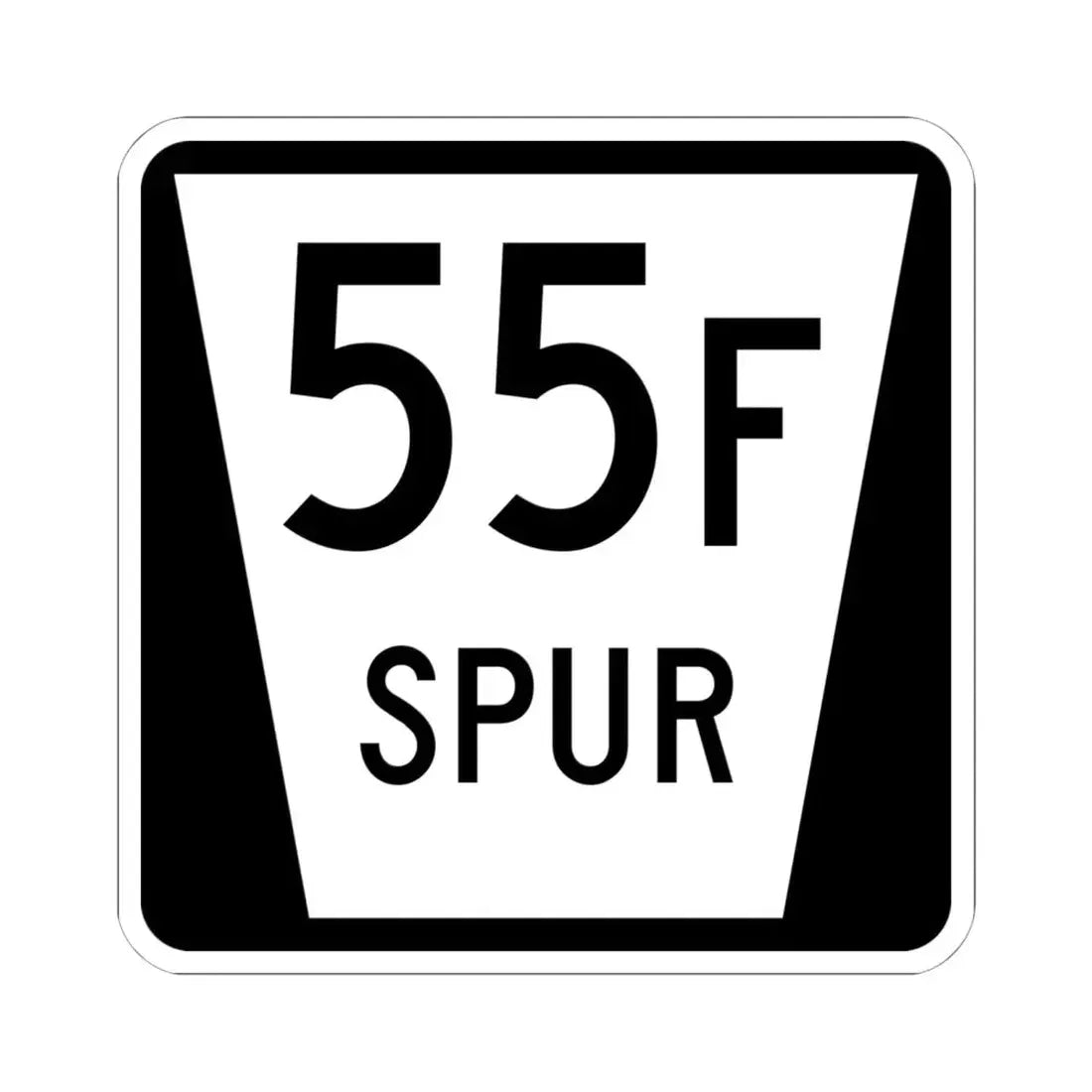 N SPUR 55F (Nebraska) (Road Sign) STICKER Vinyl Kiss-Cut Decal 6 Inch White - The Sticker Space