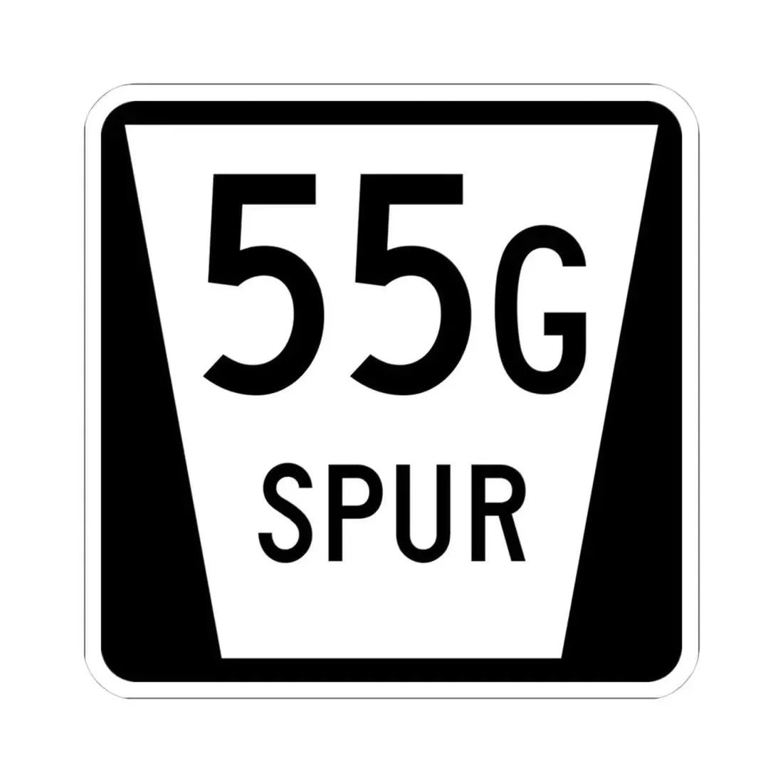 N SPUR 55G (Nebraska) (Road Sign) STICKER Vinyl Kiss-Cut Decal 4 Inch White - The Sticker Space