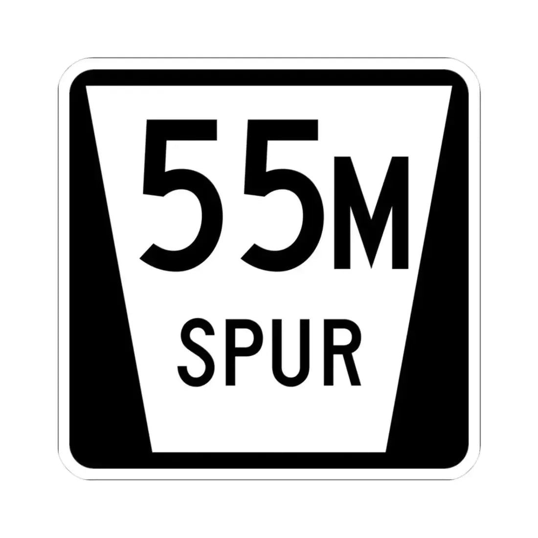 N SPUR 55M (Nebraska) (Road Sign) STICKER Vinyl Kiss-Cut Decal 3 Inch White - The Sticker Space