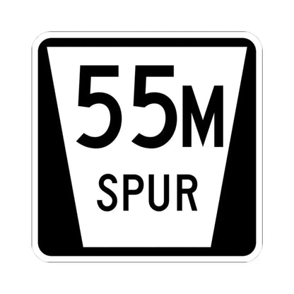 N SPUR 55M (Nebraska) (Road Sign) STICKER Vinyl Kiss-Cut Decal 3 Inch White - The Sticker Space