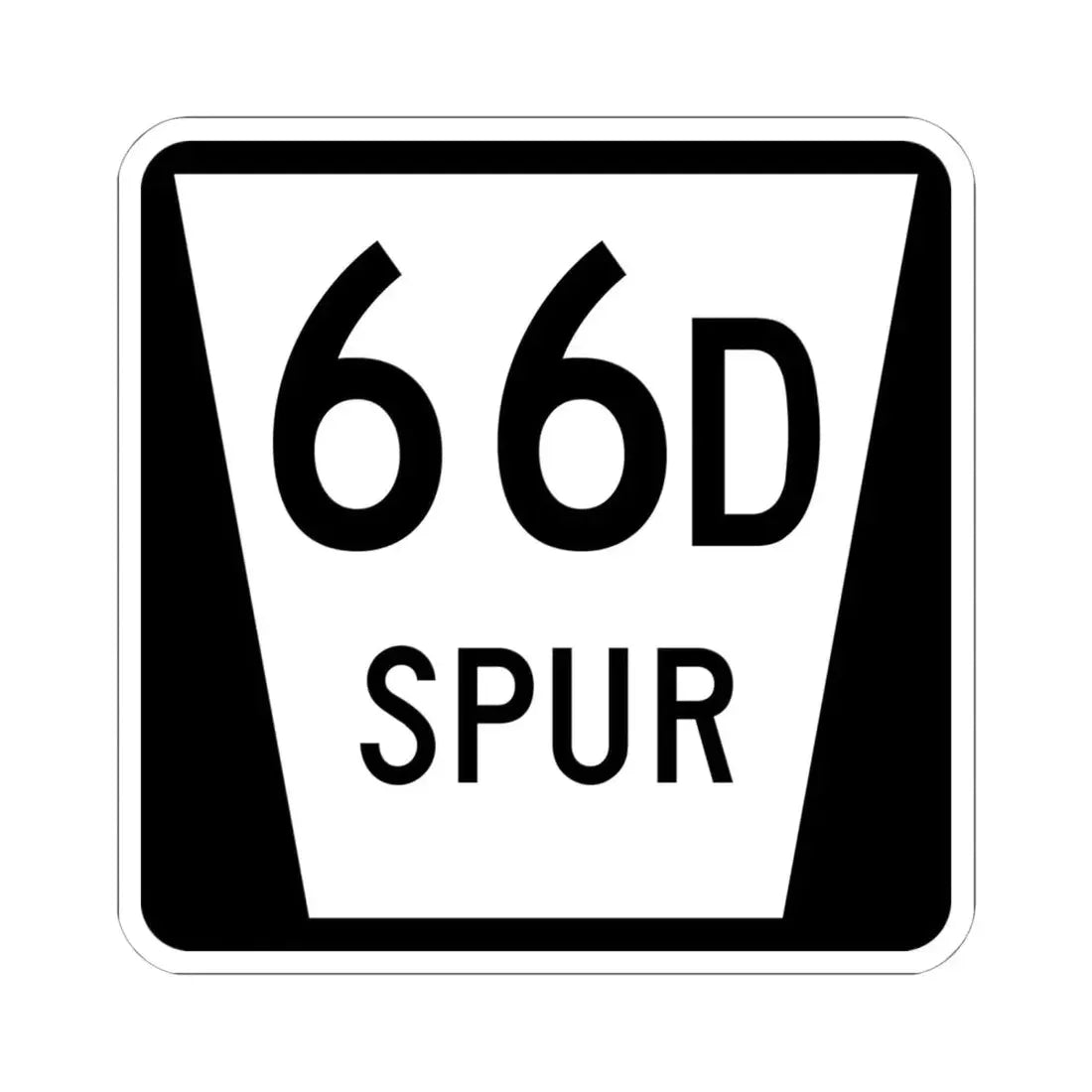 N SPUR 66D (Nebraska) (Road Sign) STICKER Vinyl Kiss-Cut Decal 6 Inch White - The Sticker Space
