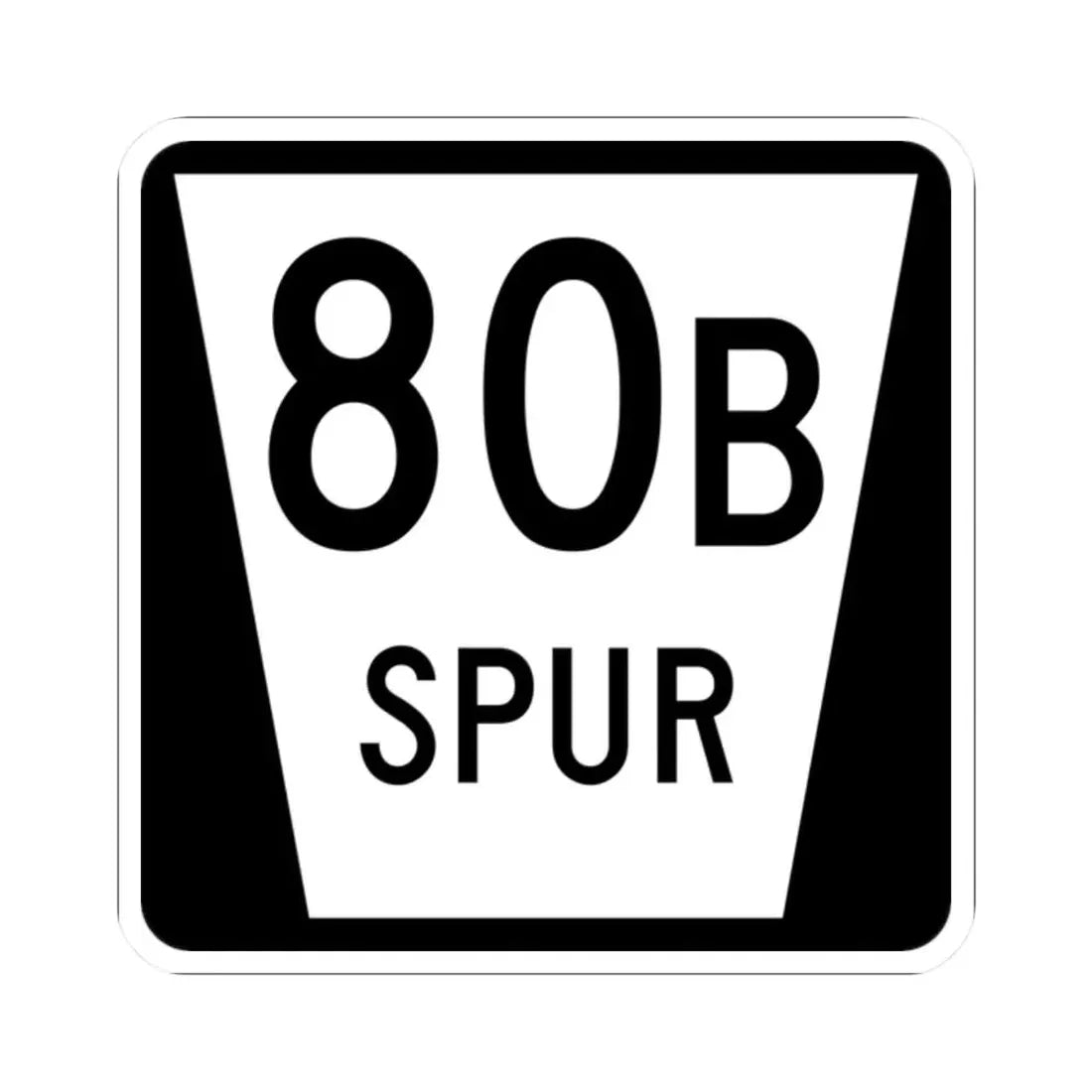 N SPUR 80B (Nebraska) (Road Sign) STICKER Vinyl Kiss-Cut Decal 2 Inch White - The Sticker Space