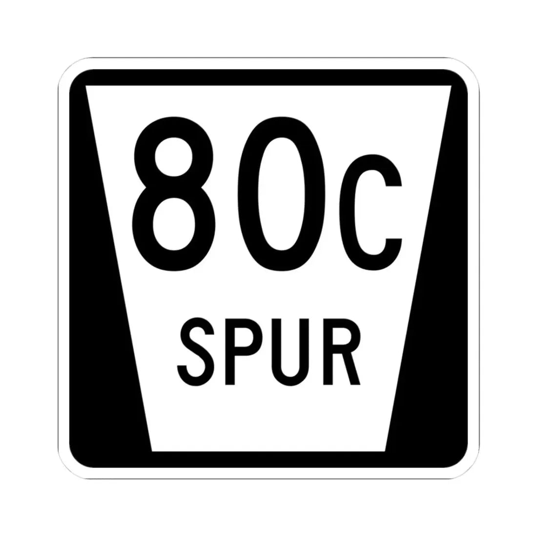 N SPUR 80C (Nebraska) (Road Sign) STICKER Vinyl Kiss-Cut Decal 3 Inch White - The Sticker Space