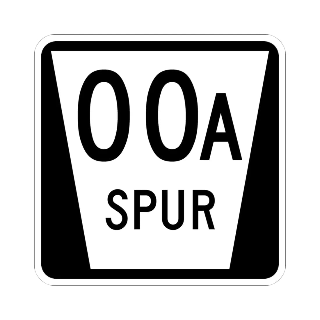 N SPUR template (Nebraska) (Road Sign) STICKER Vinyl Kiss-Cut Decal 4 Inch White - The Sticker Space