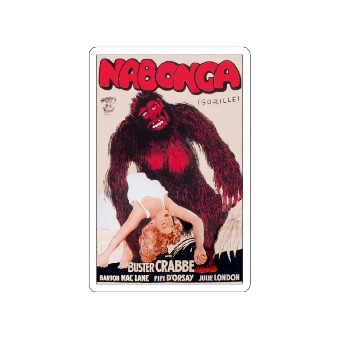 NABONGA 1943 Movie Poster STICKER Vinyl Die-Cut Decal - The Sticker Space