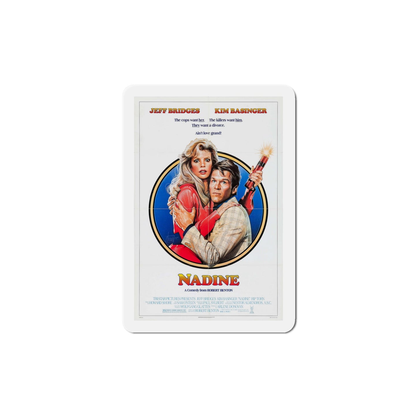 Nadine 1987 Movie Poster Die-Cut Magnet-5" x 5"-The Sticker Space