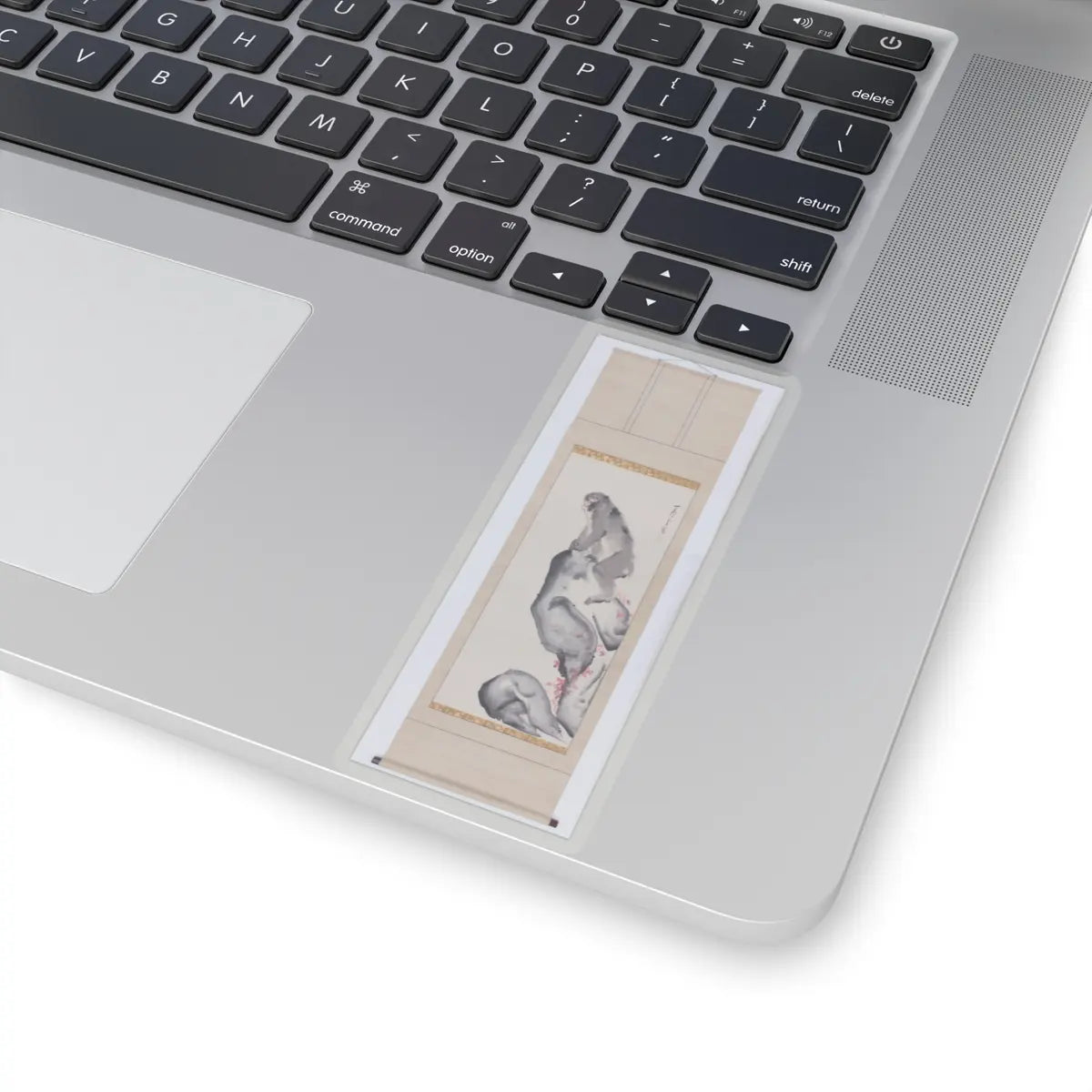 Nagasawa Rosetsu - Monkey on a Rock; Monkey Trainer with Chinese Children and Puppy - late 1790s v3 - STICKER Vinyl Kiss-Cut Decal