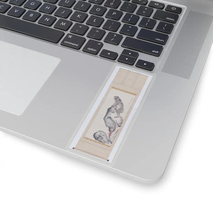 Nagasawa Rosetsu - Monkey on a Rock; Monkey Trainer with Chinese Children and Puppy - late 1790s v3 - STICKER Vinyl Kiss-Cut Decal