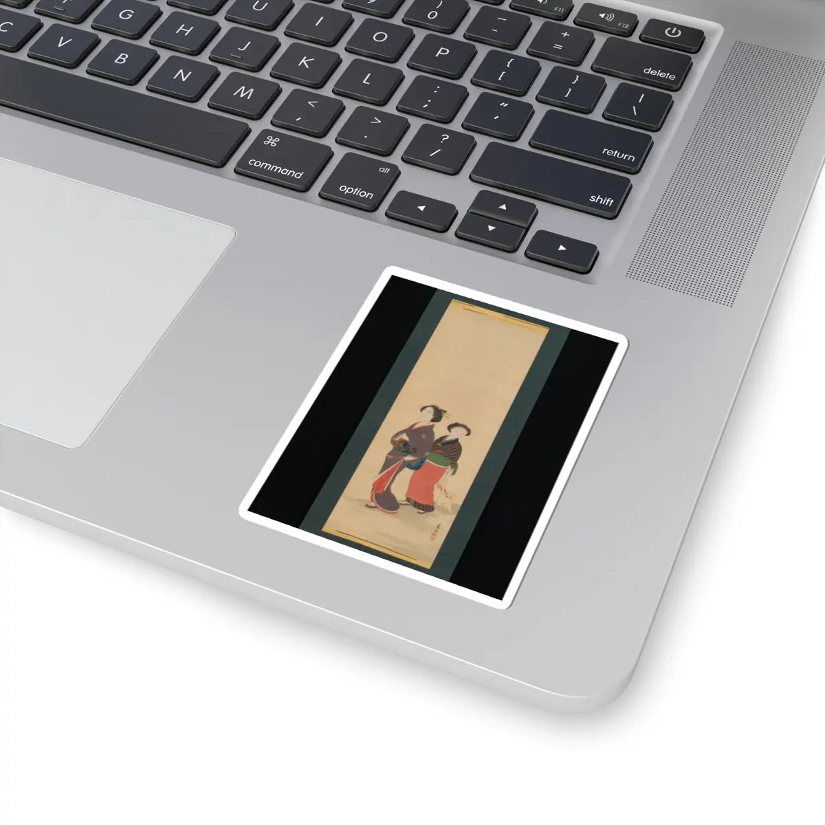 Nagasawa Rosetsu 長澤蘆雪 - Two Women and a Puppy - 1787–88 v1 - STICKER Vinyl Kiss-Cut Decal