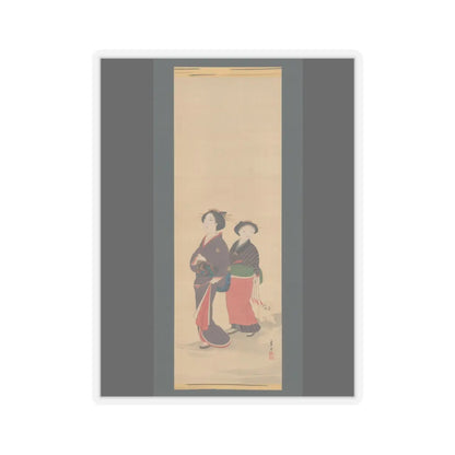 Nagasawa Rosetsu 長澤蘆雪 - Two Women and a Puppy - 1787–88 v1 - STICKER Vinyl Kiss-Cut Decal