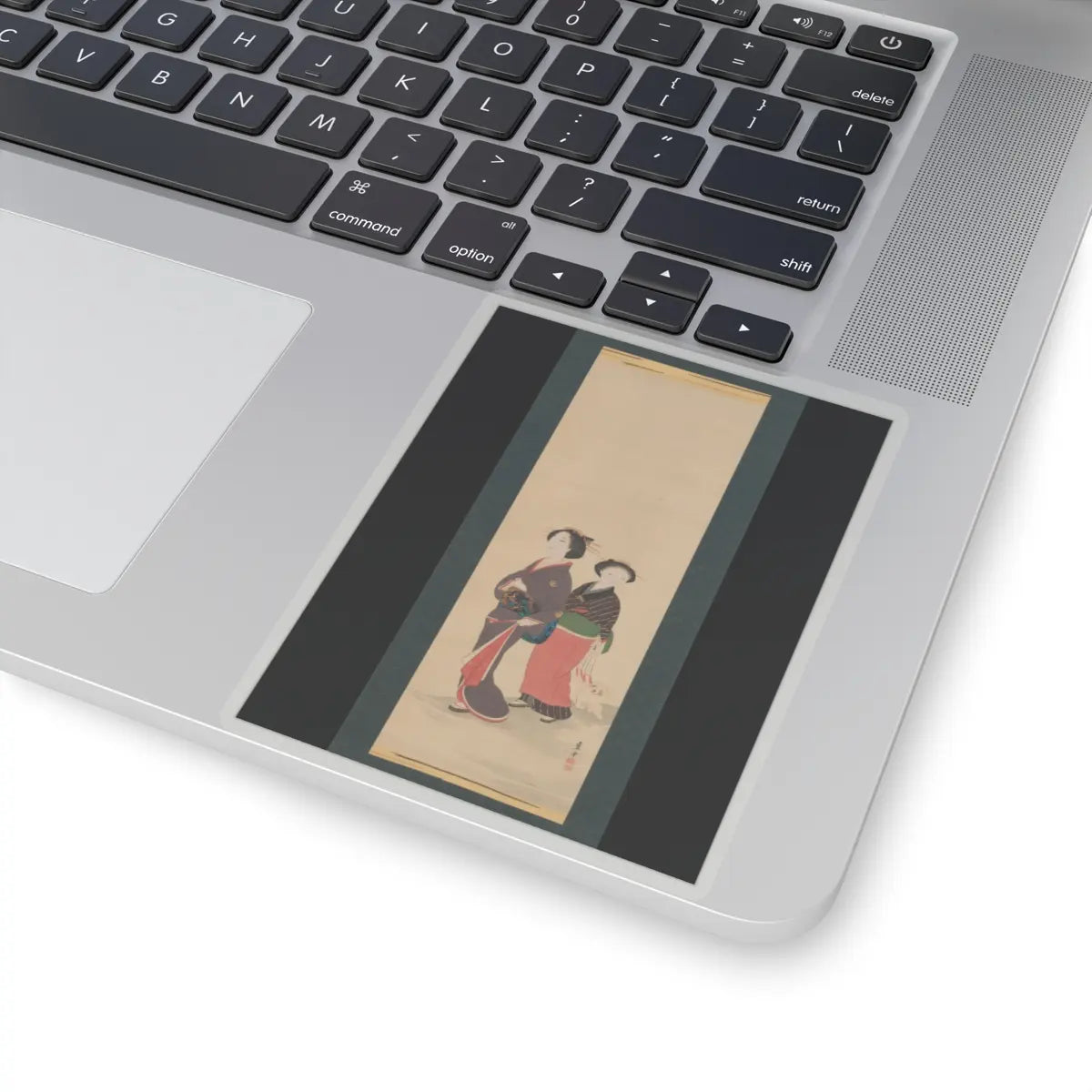 Nagasawa Rosetsu 長澤蘆雪 - Two Women and a Puppy - 1787–88 v1 - STICKER Vinyl Kiss-Cut Decal