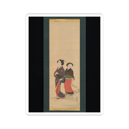 Nagasawa Rosetsu 長澤蘆雪 - Two Women and a Puppy - 1787–88 v1 - STICKER Vinyl Kiss-Cut Decal