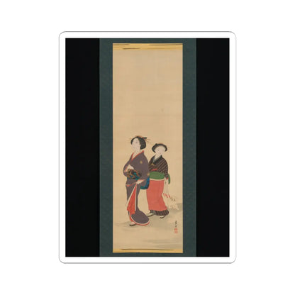 Nagasawa Rosetsu 長澤蘆雪 - Two Women and a Puppy - 1787–88 v1 - STICKER Vinyl Kiss-Cut Decal