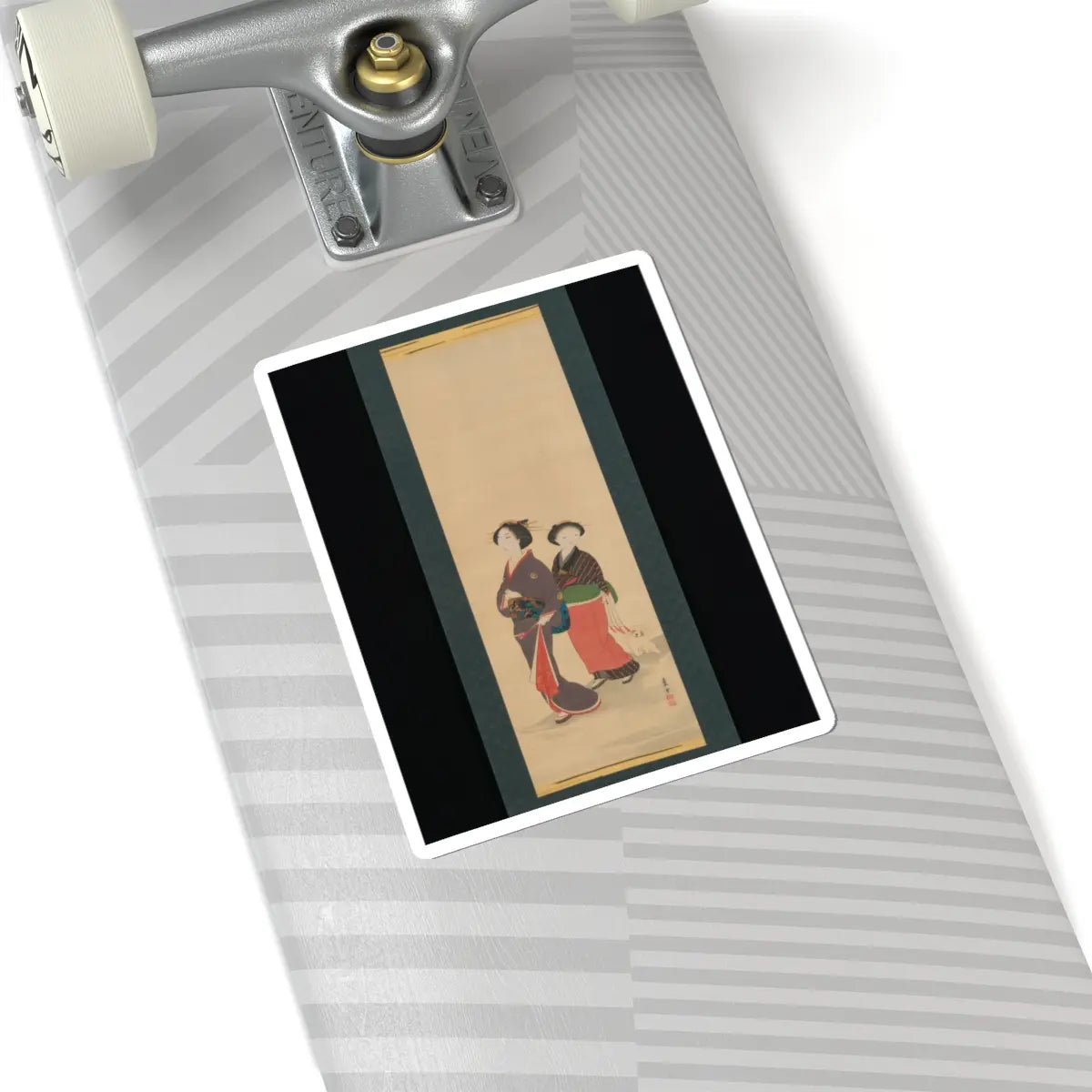 Nagasawa Rosetsu 長澤蘆雪 - Two Women and a Puppy - 1787–88 v1 - STICKER Vinyl Kiss-Cut Decal