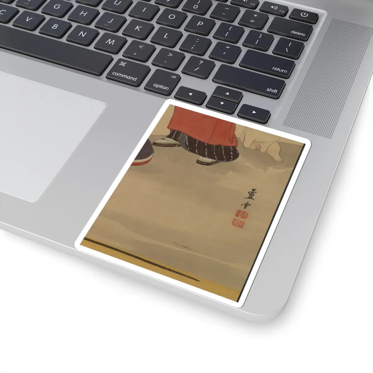Nagasawa Rosetsu 長澤蘆雪 - Two Women and a Puppy - 1787–88 v3 - STICKER Vinyl Kiss-Cut Decal