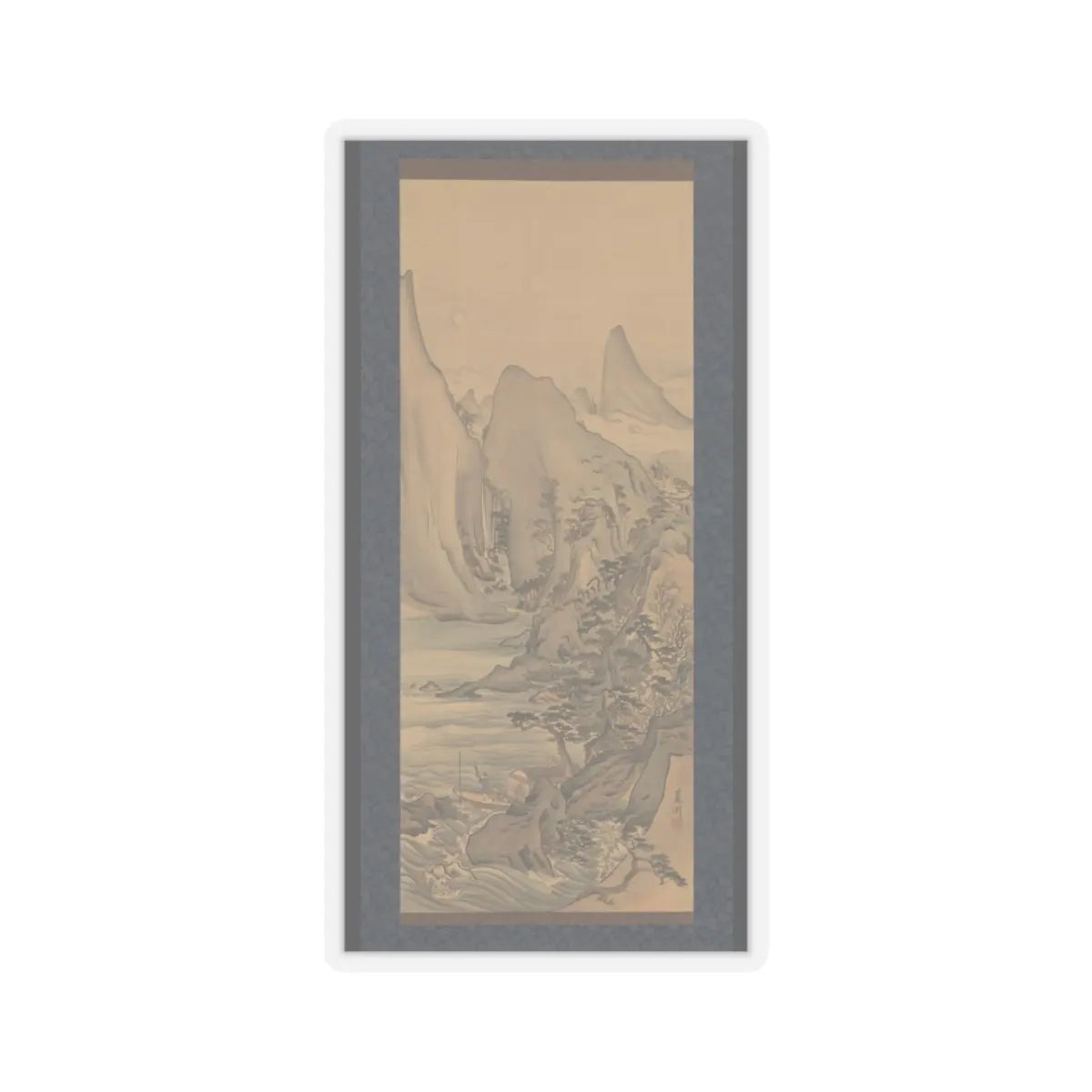 Nagasawa Roshū 長澤蘆洲 - Boat under the Moon - early 19th century v1 - STICKER Vinyl Kiss-Cut Decal