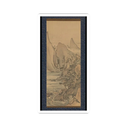 Nagasawa Roshū 長澤蘆洲 - Boat under the Moon - early 19th century v1 - STICKER Vinyl Kiss-Cut Decal