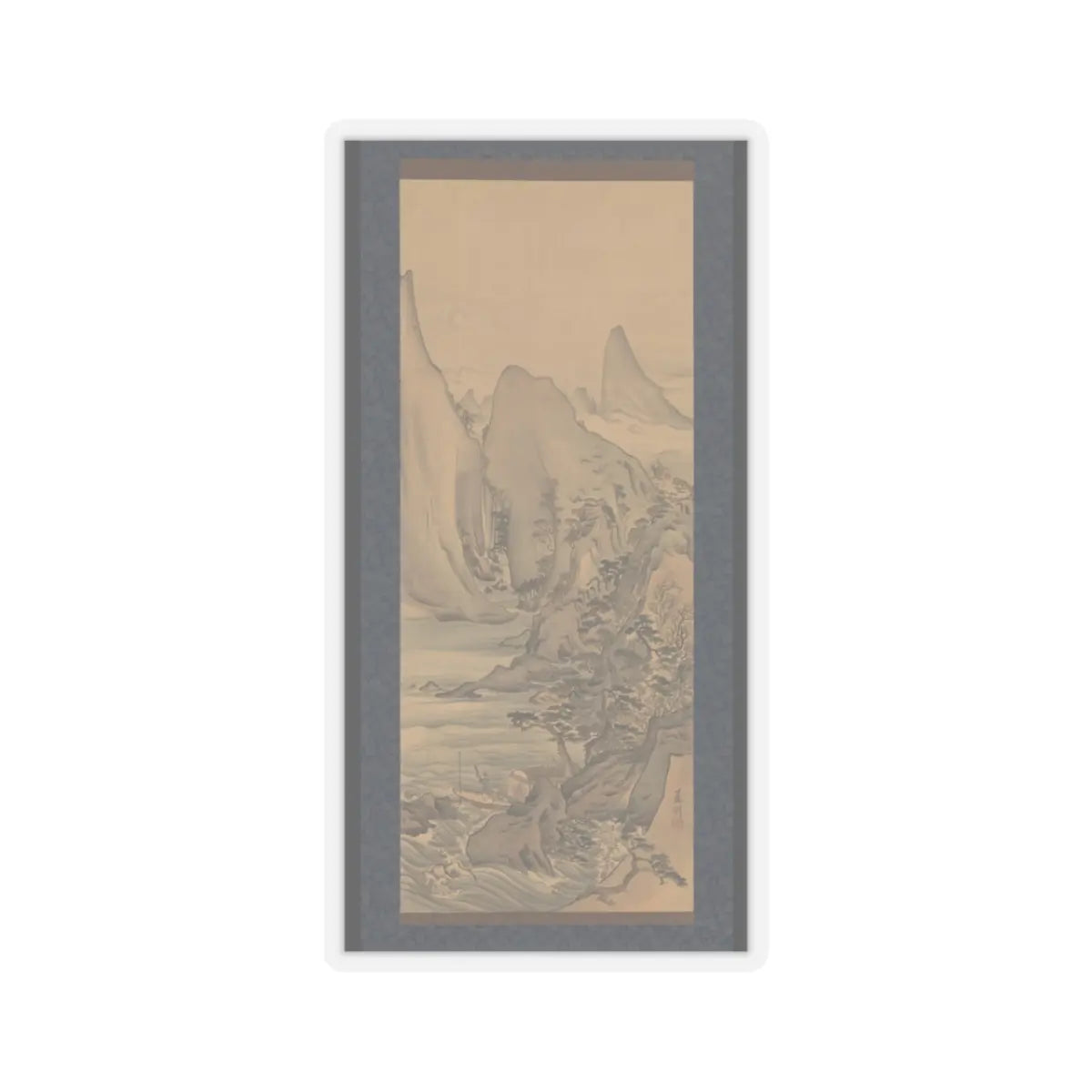 Nagasawa Roshū 長澤蘆洲 - Boat under the Moon - early 19th century v1 - STICKER Vinyl Kiss-Cut Decal