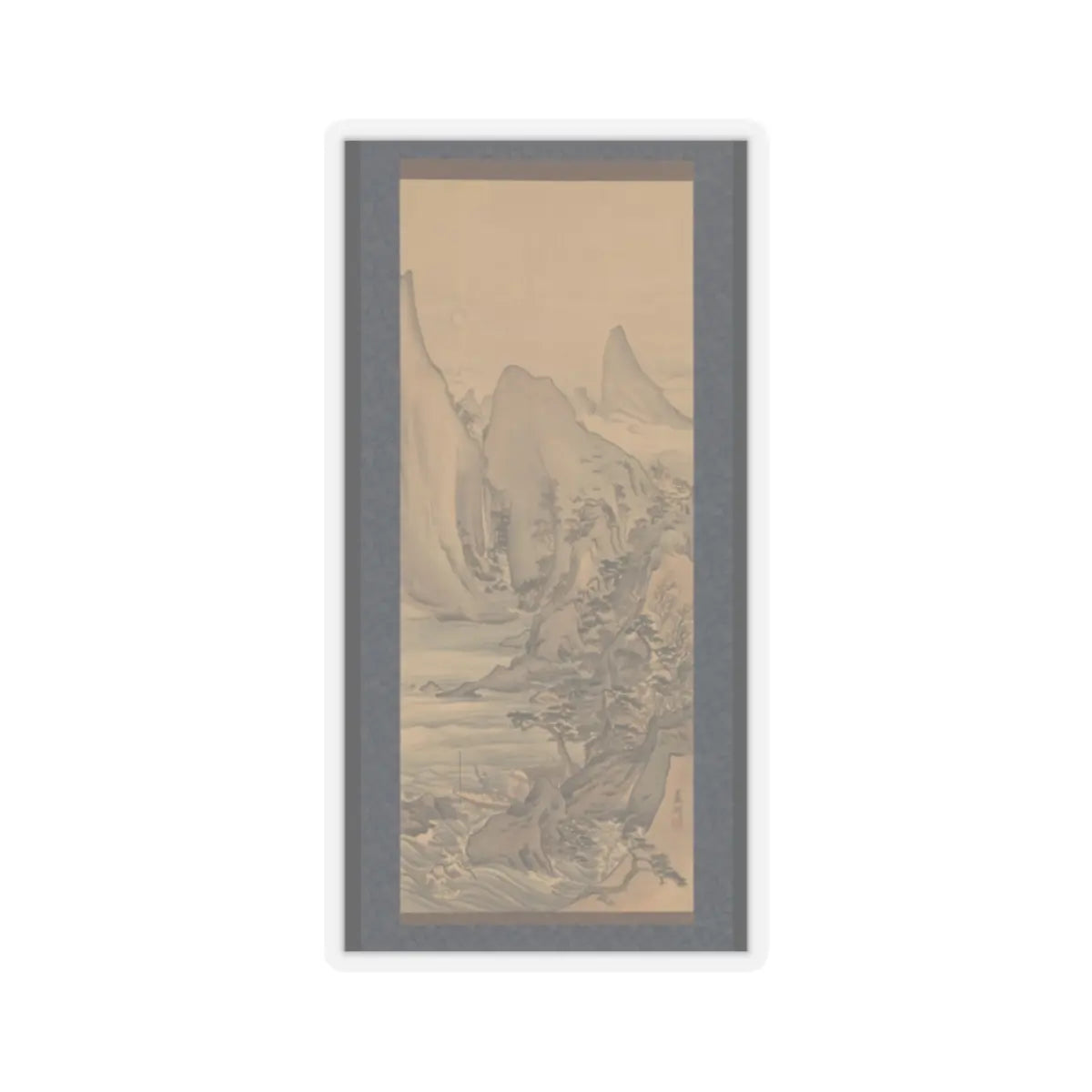 Nagasawa Roshū 長澤蘆洲 - Boat under the Moon - early 19th century v1 - STICKER Vinyl Kiss-Cut Decal