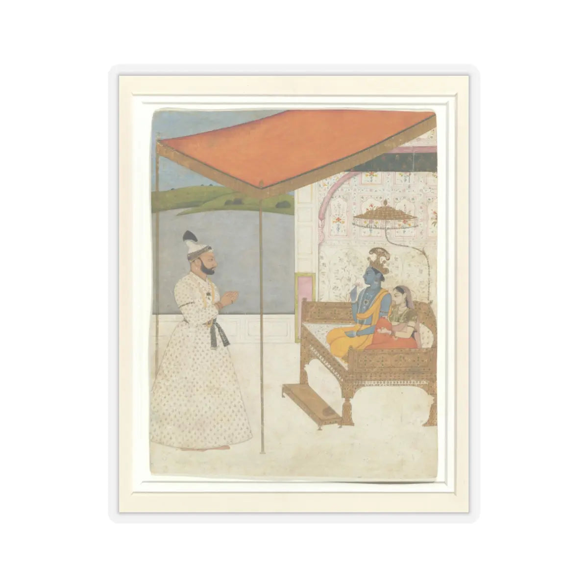 Nainsukh - Raja Balwant Singh’s Vision of Krishna and Radha - ca. 1745–50 v1 - STICKER Vinyl Kiss-Cut Decal