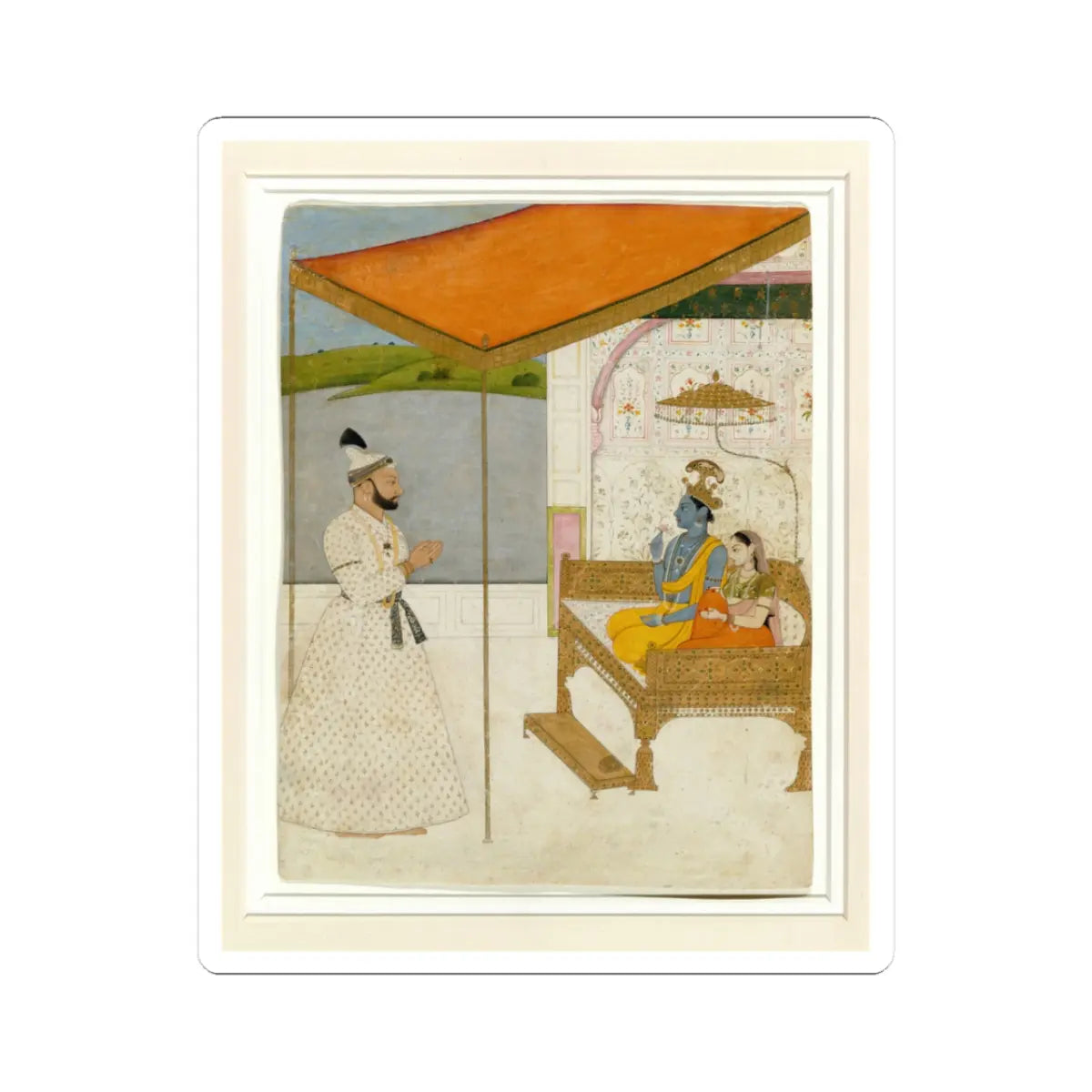 Nainsukh - Raja Balwant Singh’s Vision of Krishna and Radha - ca. 1745–50 v1 - STICKER Vinyl Kiss-Cut Decal