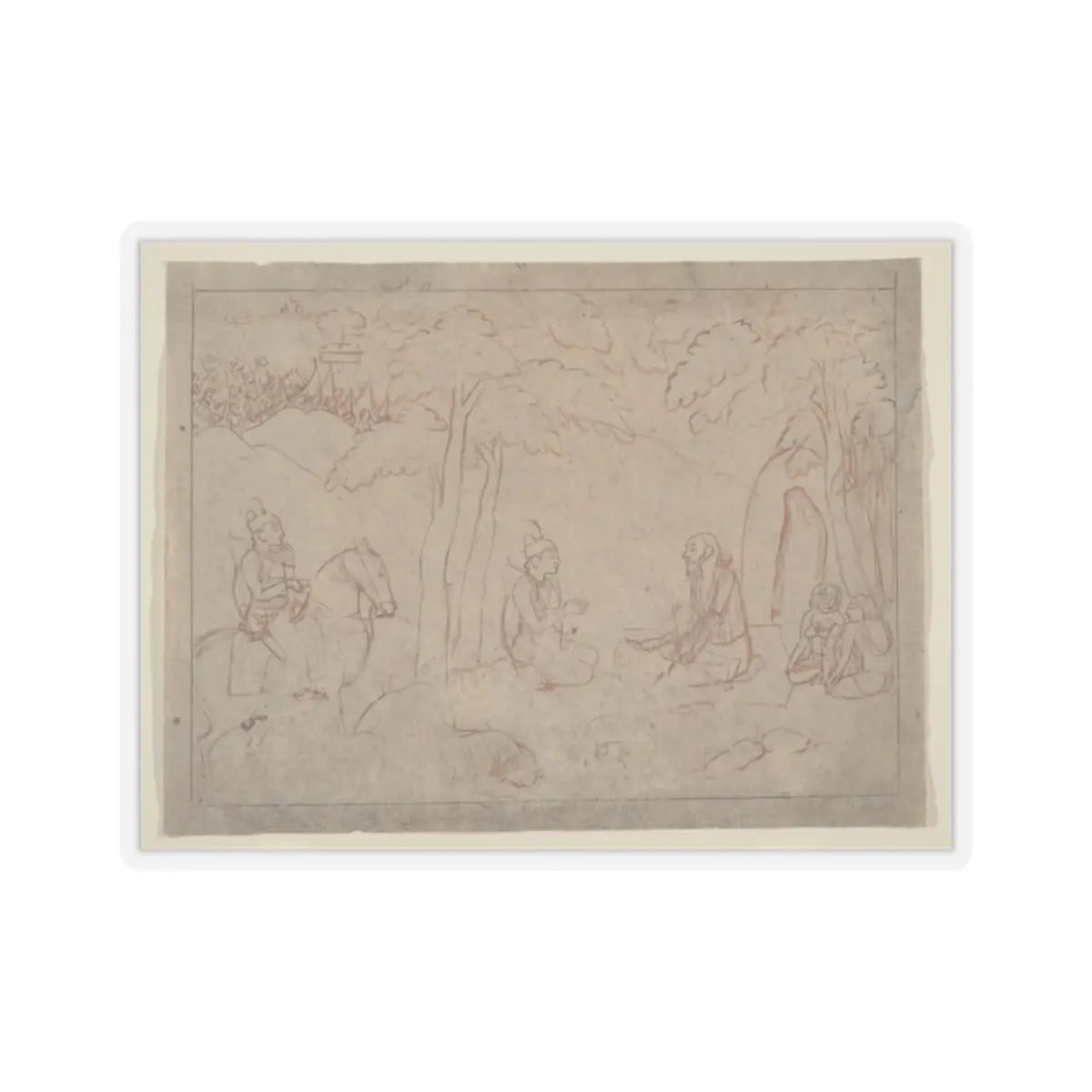 Nainsukh - Rama and Lakshmana Visit the Hermitage of an Ascetic - ca. 1775–80 v1 - STICKER Vinyl Kiss-Cut Decal