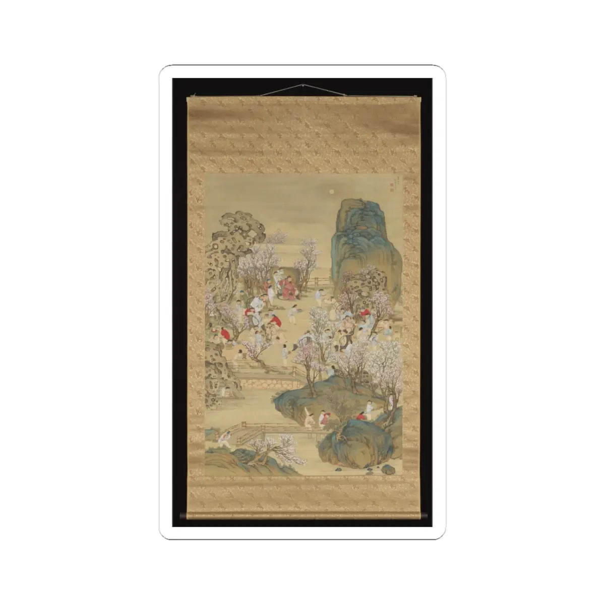 Nakabayashi Chikutō - Fragrant Garden under a Hazy Moon - 1843 v2 - STICKER Vinyl Kiss-Cut Decal