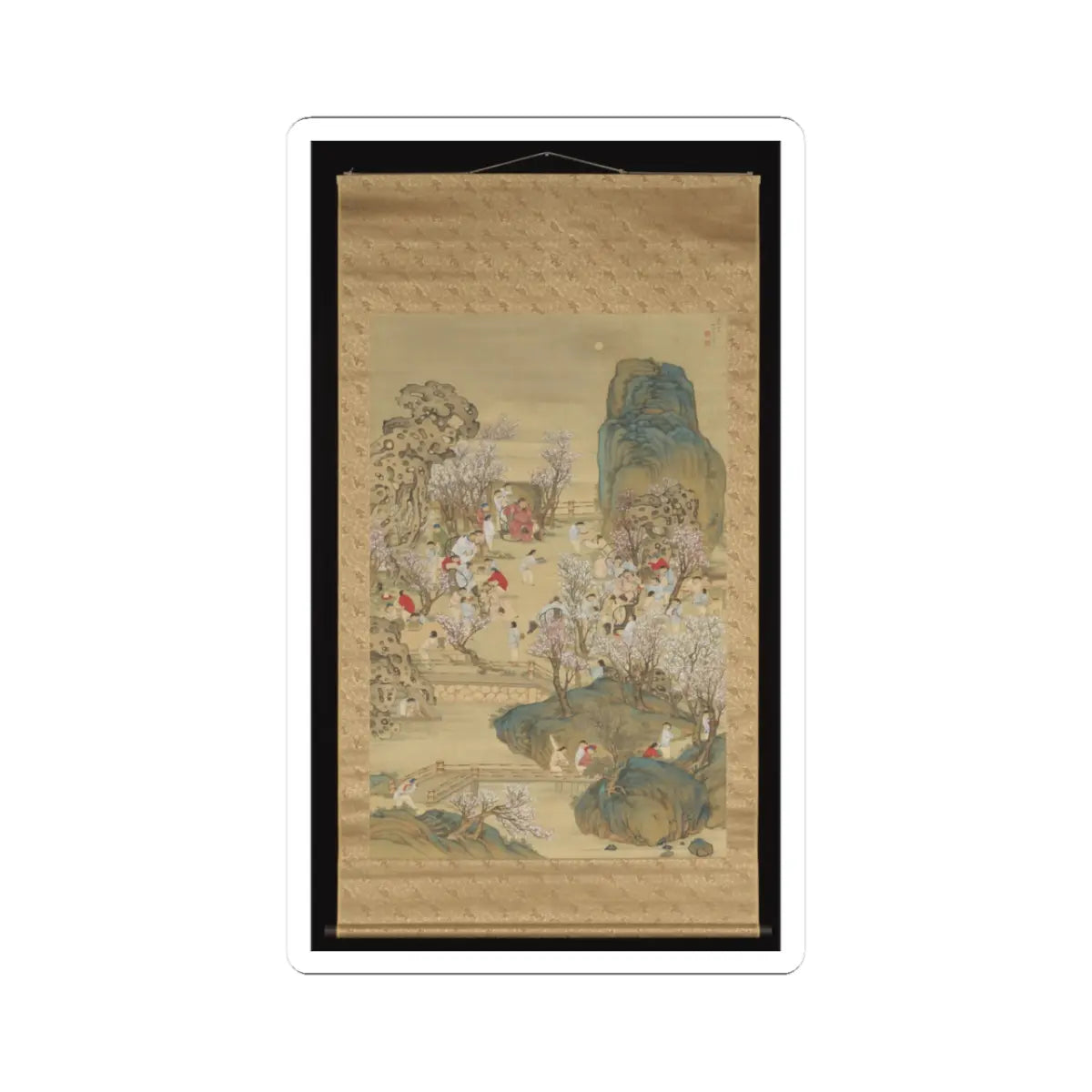 Nakabayashi Chikutō - Fragrant Garden under a Hazy Moon - 1843 v2 - STICKER Vinyl Kiss-Cut Decal