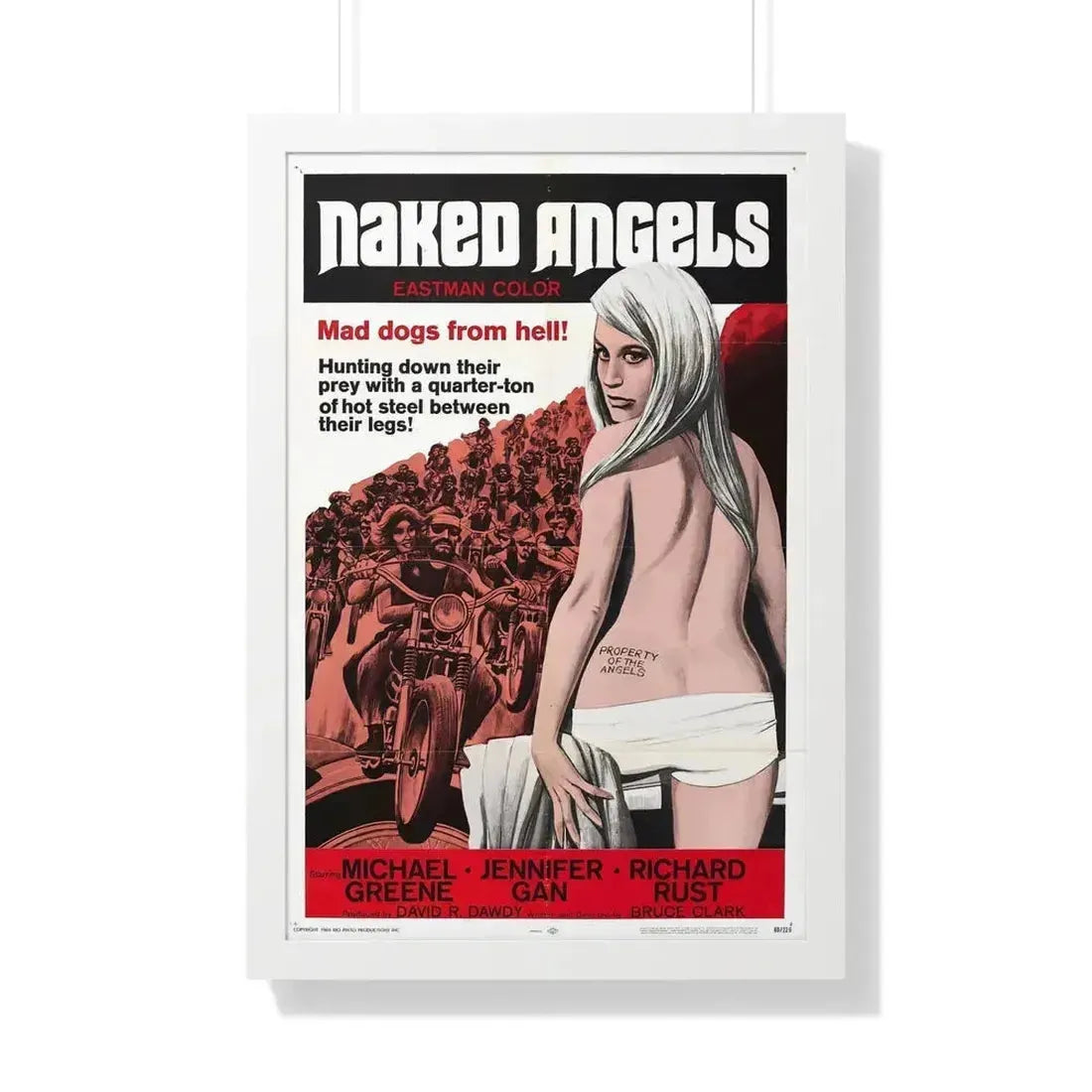 NAKED ANGELS 1969 - Framed Movie Poster 20" x 30" White - The Sticker Space