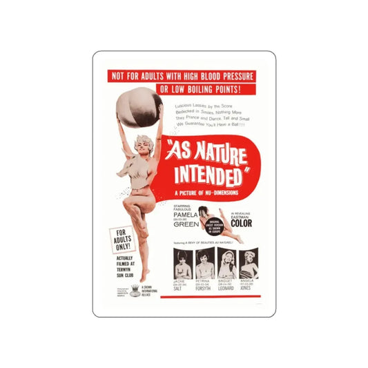 NAKED AS NATURE INTENDED 1961 Movie Poster STICKER Vinyl Die-Cut Decal 2 Inch - The Sticker Space