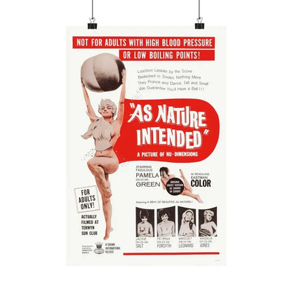 NAKED AS NATURE INTENDED 1961 - Paper Movie Poster - The Sticker Space