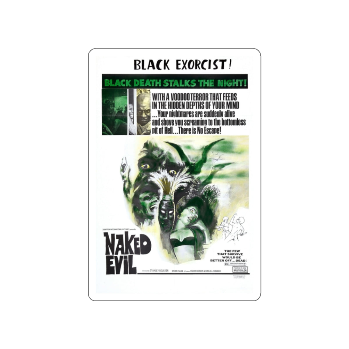 NAKED EVIL 1966 Movie Poster STICKER Vinyl Die-Cut Decal-2 Inch-The Sticker Space