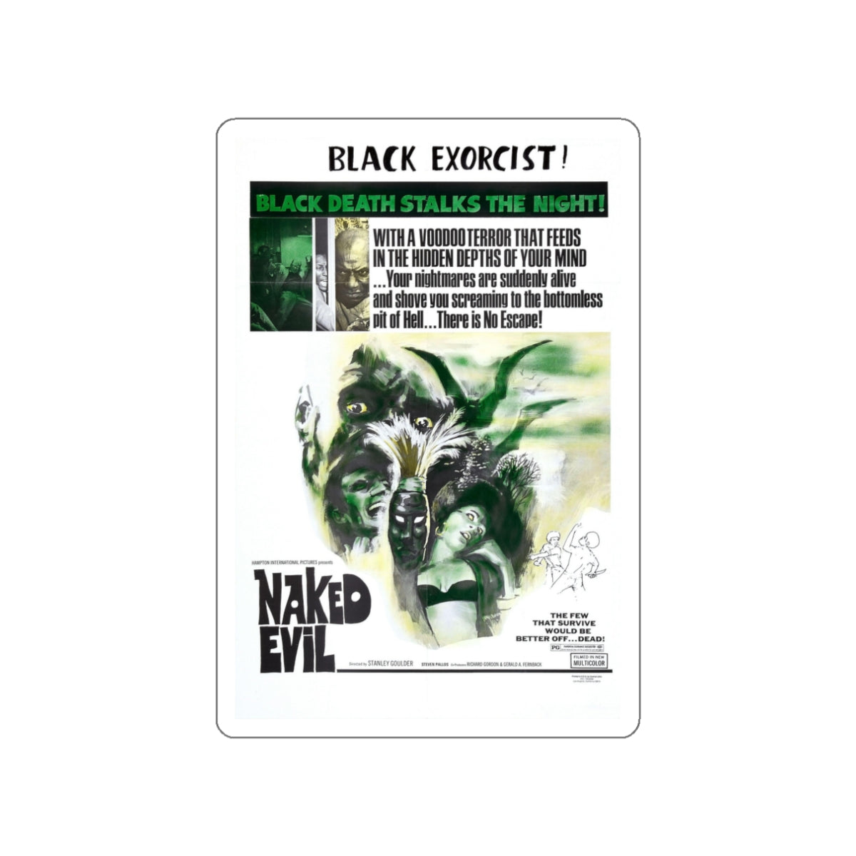 NAKED EVIL 1966 Movie Poster STICKER Vinyl Die-Cut Decal-3 Inch-The Sticker Space