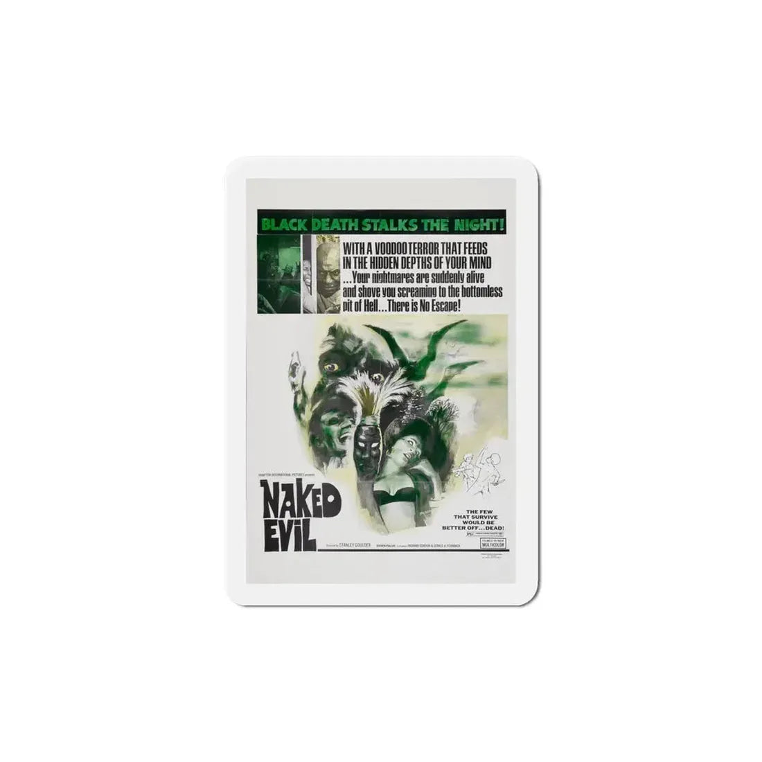Naked Evil 1973 Movie Poster Refrigerator Magnet 6 Inch - The Sticker Space