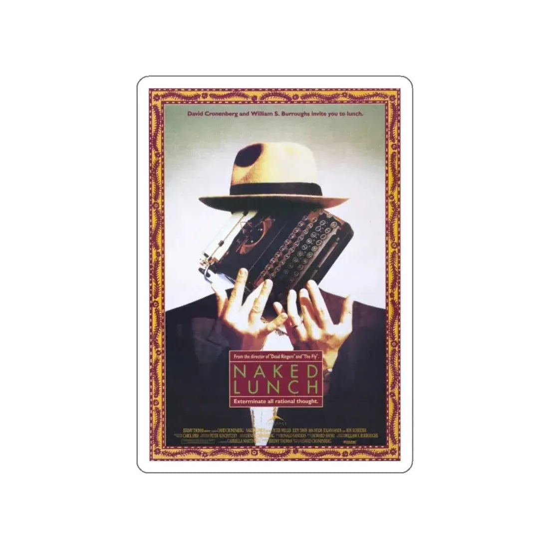 NAKED LUNCH 1991 Movie Poster STICKER Vinyl Die-Cut Decal 4 Inch - The Sticker Space