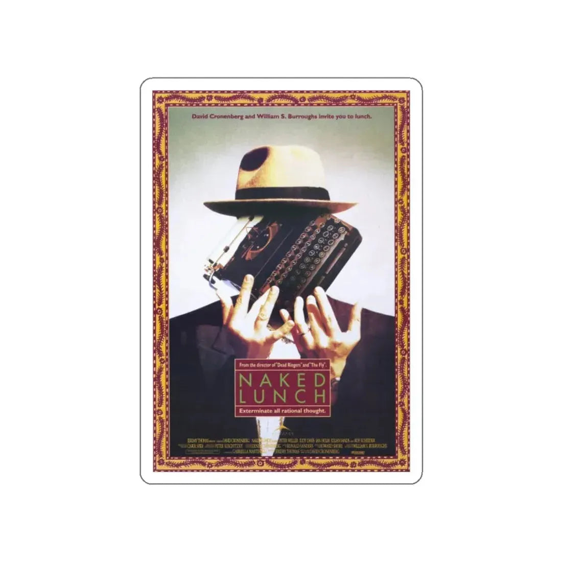 NAKED LUNCH 1991 Movie Poster STICKER Vinyl Die-Cut Decal - The Sticker Space