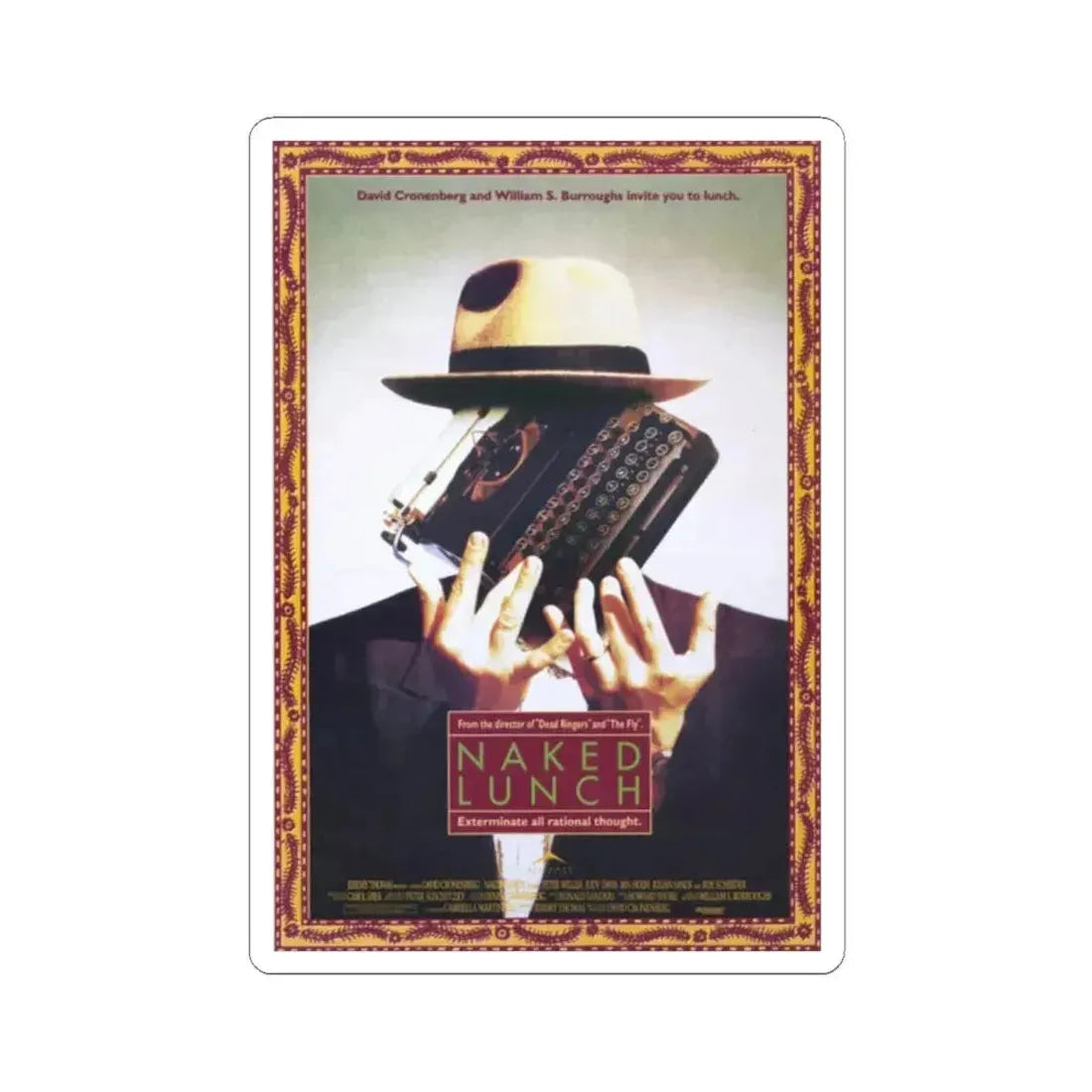 NAKED LUNCH 1991 Movie Poster - STICKER Vinyl Kiss-Cut Decal 2 Inch White - The Sticker Space