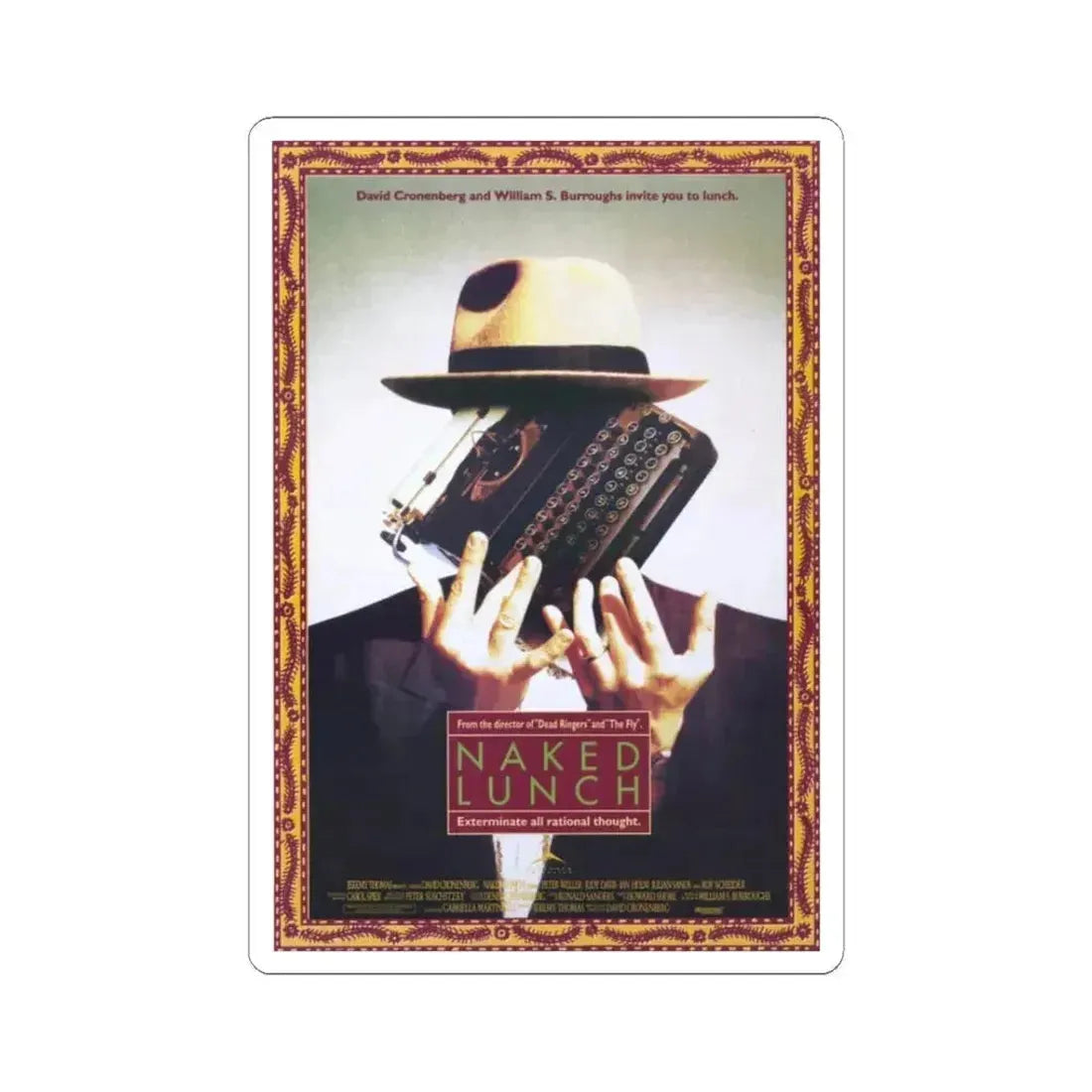 NAKED LUNCH 1991 Movie Poster - STICKER Vinyl Kiss-Cut Decal 3 Inch White - The Sticker Space