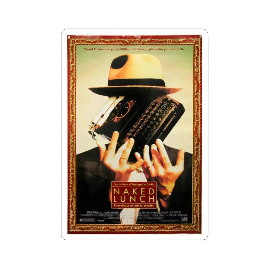 Naked Lunch 1991 Movie Poster - STICKER Vinyl Kiss-Cut Decal 3 Inch White - The Sticker Space