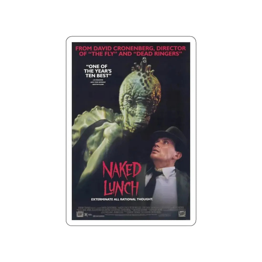 NAKED LUNCH (2) 1991 Movie Poster STICKER Vinyl Die-Cut Decal 3 Inch - The Sticker Space