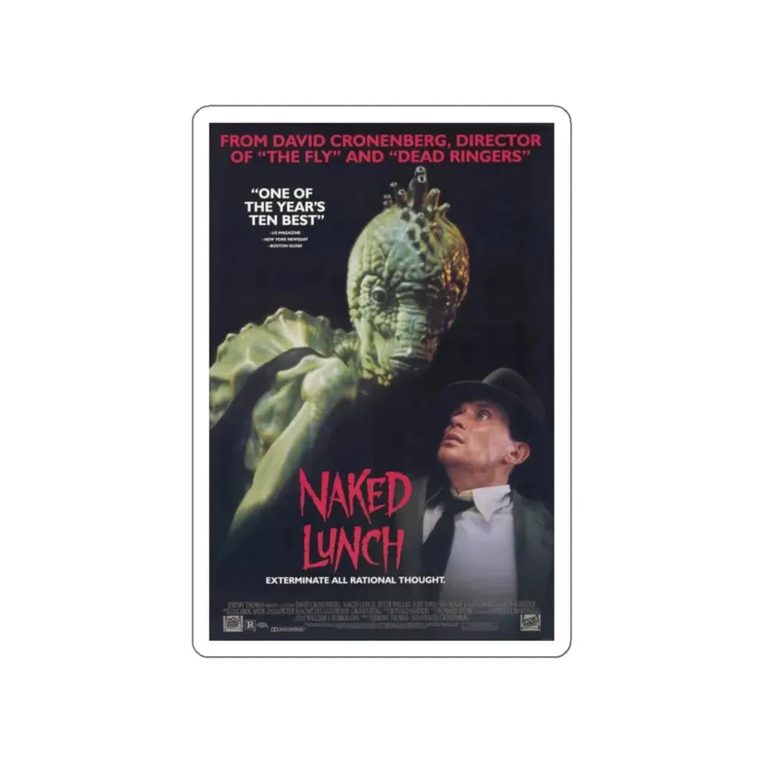 NAKED LUNCH (2) 1991 Movie Poster STICKER Vinyl Die-Cut Decal - The Sticker Space