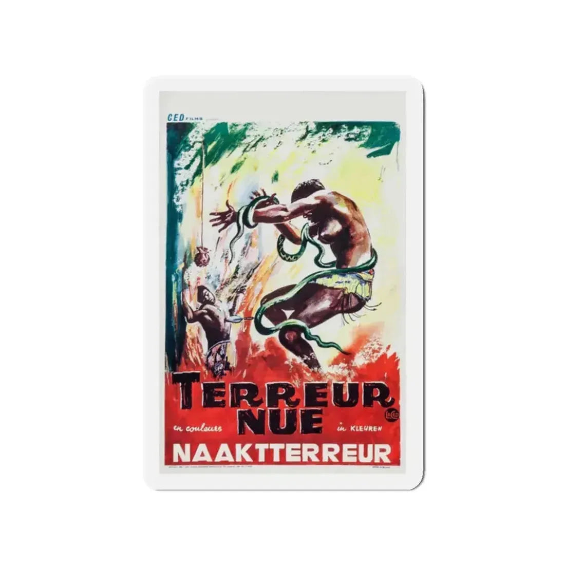 NAKED TERROR (BELGIAN) 1961 Movie Poster - Refrigerator Magnet 2 Inch Die-Cut - The Sticker Space