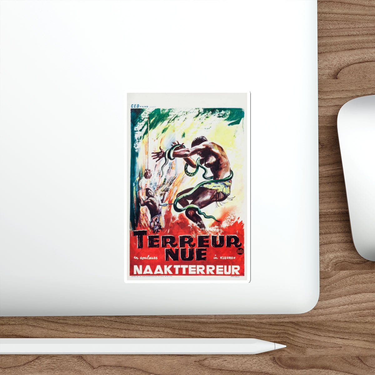 NAKED TERROR (BELGIAN) 1961 Movie Poster STICKER Vinyl Die-Cut Decal-The Sticker Space