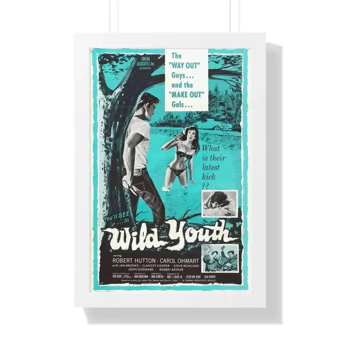 NAKED YOUTH 1961 - Framed Movie Poster 16″ x 24″ White - The Sticker Space