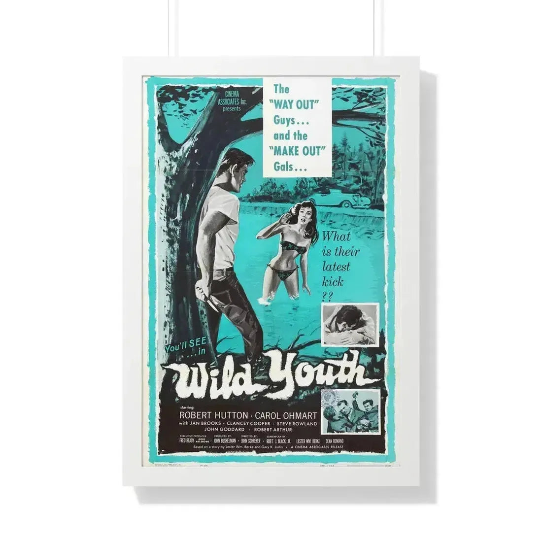 NAKED YOUTH 1961 - Framed Movie Poster 20" x 30" White - The Sticker Space