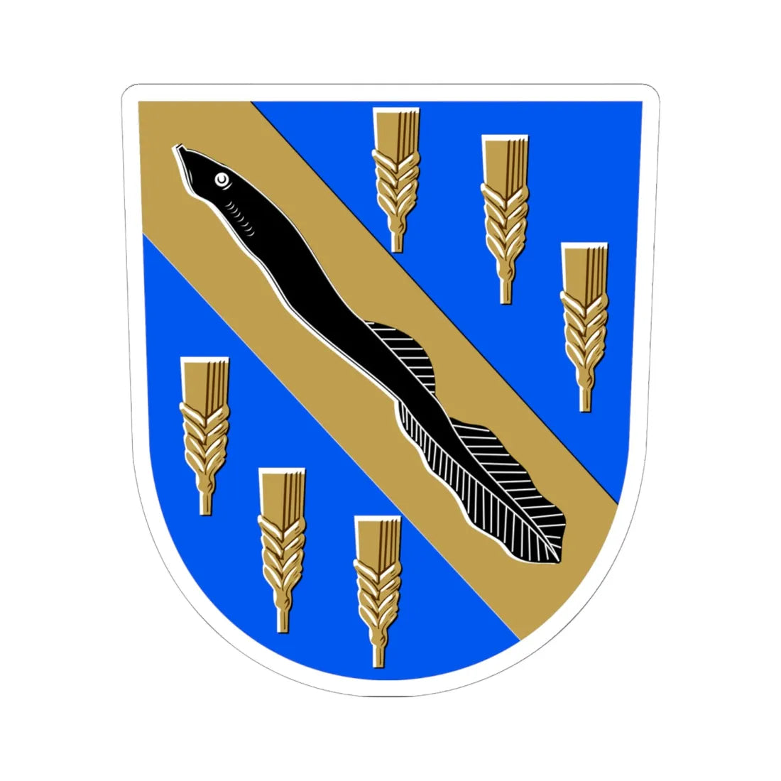 Nakkila.vaakuna (Finland) (Coat of Arms) STICKER Vinyl Kiss-Cut Decal 6 Inch White - The Sticker Space