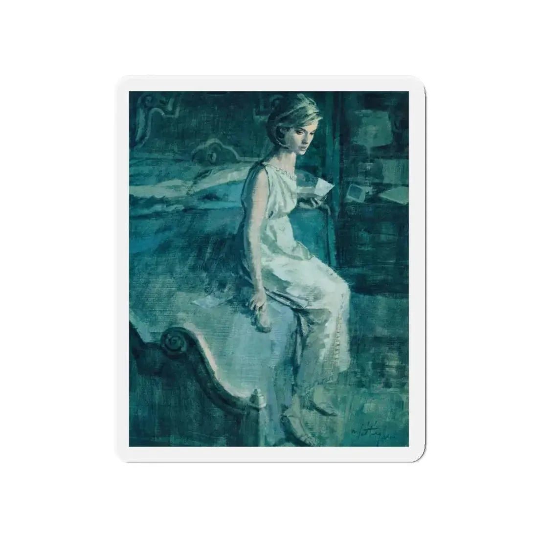 Name In Lights by Suzanne Ebel, Woman And Home magazine, 1968 (Magazine Illustration) Refrigerator Magnet 4 Inch - The Sticker Space