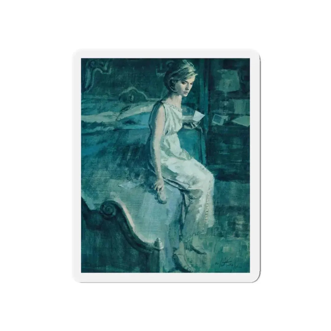 Name In Lights by Suzanne Ebel, Woman And Home magazine, 1968 (Magazine Illustration) Refrigerator Magnet 5 Inch - The Sticker Space